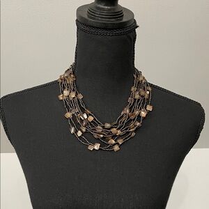 Elegant Multi-Strand Brown Necklace